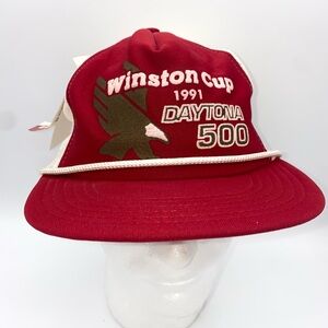 Vintage NWT ‘91 Winston Cup Daytona 500 NASCAR Racing Trucker SnapBack Deadstock